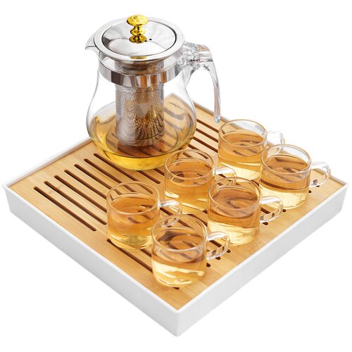 玻璃茶具套装功夫茶泡茶器花茶壶红茶杯过滤家用客厅小套简约日式