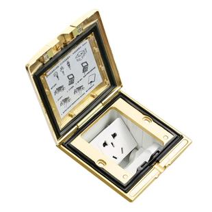 罗格朗地插插座隐藏式隐形全铜IP55防水超薄盖板五孔网络地面插座