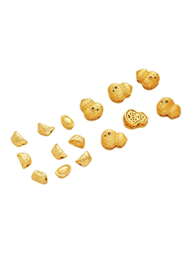 祢饰妮铜镀沙金葫芦元宝隔珠