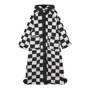 yso【酷猫系列】睡袍女秋冬简约高级感长款珊瑚绒女款大码睡衣D