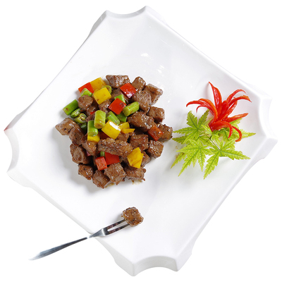 美式牛肉粒1kg雪花新鲜冷冻黑椒披萨商用酒店半成品宴会牛肉烤串