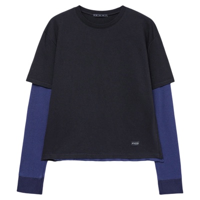 日常通勤时尚百搭拼色长袖T恤