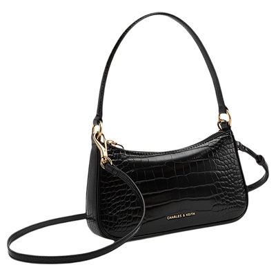 CHARLESKEITH鳄鱼纹链条腋下包女