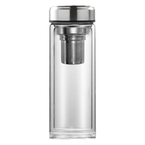 单双层玻璃杯大容量水杯男2025新款泡茶杯茶水分离杯子带盖高硼硅