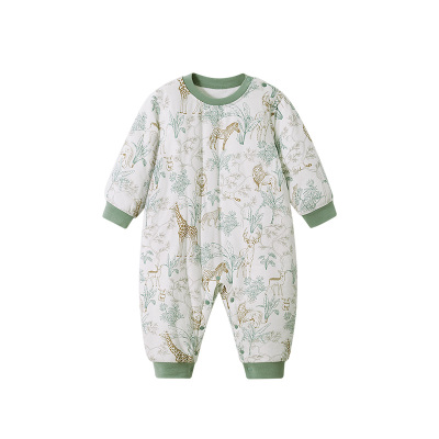 儿童连体睡衣冬加厚宝宝夹棉保暖