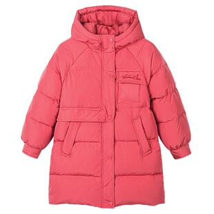 富罗迷儿童羽绒服女童装冬季新款保暖加厚青少年中长款白鸭绒外套