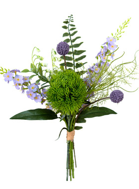 高级感仿真绿毛球花束森系装饰