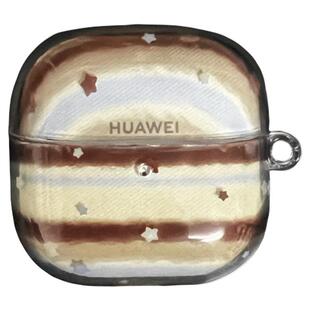 ins风拼色星星适用HUAWEIfreebuds5/5i华为5保护套freeclip2新款buds6/6i透明蓝牙耳机壳clip1硬壳保护套高级
