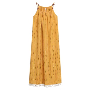 三亚海岛绝美多巴胺吊带连衣裙云南大理旅游穿搭宽松长裙泰国拍照