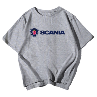 斯堪尼亚卡车重卡大巴车牵引scania短袖t恤衫男女纯棉半截袖衣服