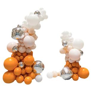 橙色商场开业气球链装饰场景布置店庆周年汽球拱门生日装扮气氛