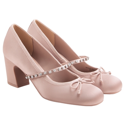 CHARLES&KEITH秋冬女鞋CK1-60280448亮钻一字带高跟玛丽珍鞋女