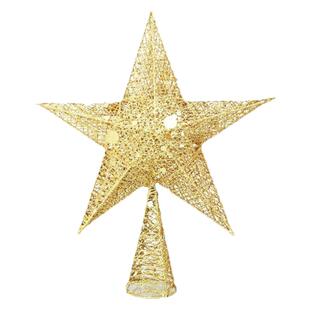 铁艺五角星大型圣诞树顶星配饰圣诞树金色挂件装饰30-40-50-60cm