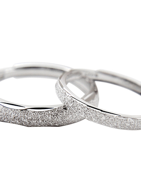 繁星磨砂纯银情侣戒指简约小众款