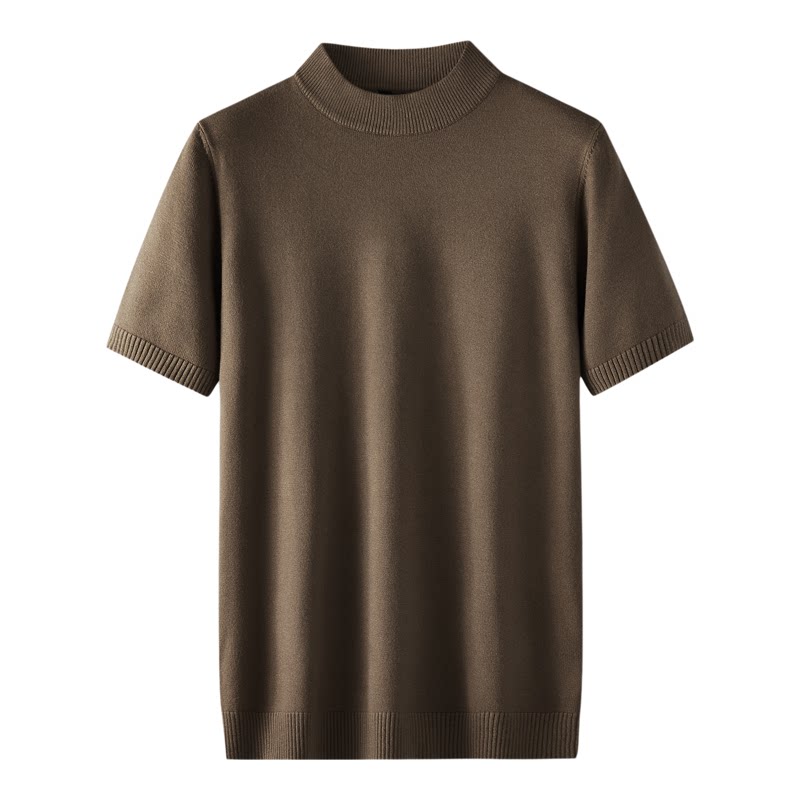 半高领内搭短袖毛衣男大码