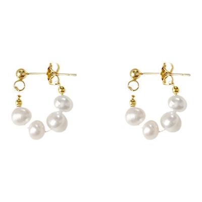 精致天然珍珠纯银耳环