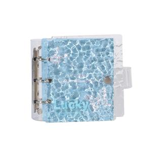 便携ins风手帐本高颜值活页3孔可拆卸笔记本本子小巧学生女线圈本清透波纹记事本空白记录本子环扣记账本子