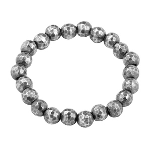 手工捶打高克重实心手工锻造足银手串链大气999足银盘缠银珠复古