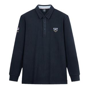 德鲨男士长袖翻领T恤2024秋季新款休闲上衣体恤男装POLO衫