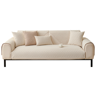 奶油风雪尼尔沙发垫盖布四季通用2024新款高端防猫抓套罩防滑盖毯