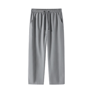 猫人夏季凉感透气休闲裤2026年客气宽松直角裤男士轻薄弹力裤子Y