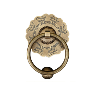 中式黄铜大门拉手老式门锁仿古狮子头拉手门环兽头拉环复古门把手