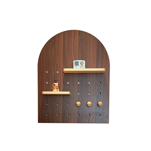 胡桃色洞洞板电表箱遮挡置物架创意扇形配电箱电闸开关遮挡箱遮丑