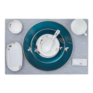 酒店摆台餐具套装陶瓷骨瓷高档包厢碗盘会所餐厅新中式中国风定制