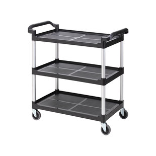 三层酒店不锈钢餐车移动塑料手推送餐车上菜车餐厅大号收碗车商用