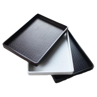 北欧长方形茶杯托盘塑料家用客厅水杯茶盘密胺树脂杯子盘白色