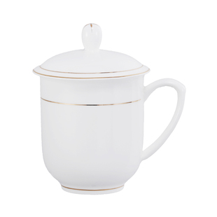 陶瓷会议接待茶杯套装办公室带盖水杯骨瓷杯子家用商务杯礼品定制