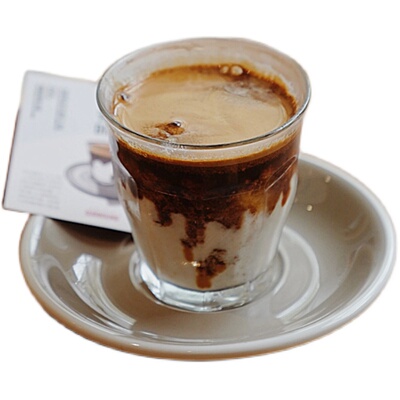 ins法国玻璃咖啡杯透明澳白短笛