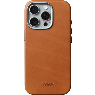 YMW法国HAAS巴哈尼亚Barenia小牛皮适用苹果iphone15/16promax手机壳真皮高级可盘全包马鞍皮套