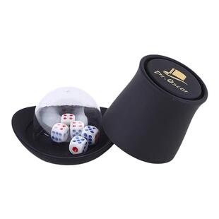 【新款】魔术帽色盅 骰子杯套装酒吧KTV带盖带底托筛盅送色子包邮