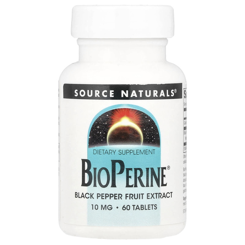Source Naturals胡椒素片营养黑胡椒果提取肝部健康膳食补充