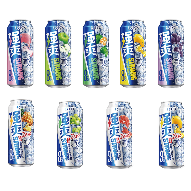 RIO锐澳洋酒强爽鸡尾酒啤酒500ml*11罐一箱8度苹果伏特加气泡酒