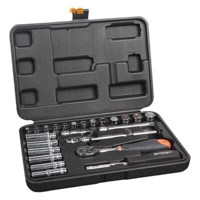 钢盾S010004 25件套6.3mm小飞系列快脱扳手公制组套 汽车保养维修