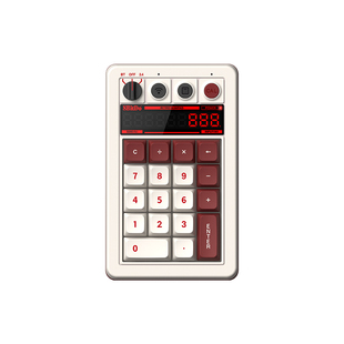 八位堂Retro18无线数字小键盘计算器二合一复古风Led显示屏