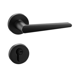 名门静音门锁卧室内锁具家用分体黑色房门锁卫生间通用型木门把手