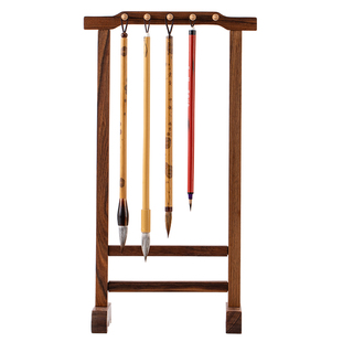 锦瑟文房花梨木毛笔挂实木传统简约笔架仿古文房四宝摆件初学套装