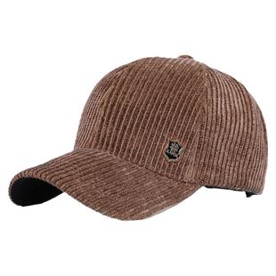 品牌帽子男灯芯绒棒球帽女春秋时尚休闲条绒鸭舌帽冬季中年遮阳帽