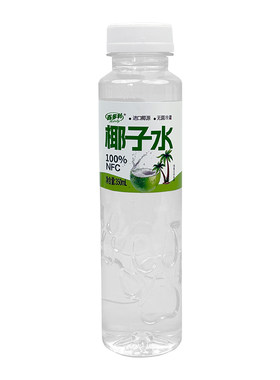 100%椰子水椰子汁NFC天然电解质350ml12整箱百多利椰汁瓶装补水