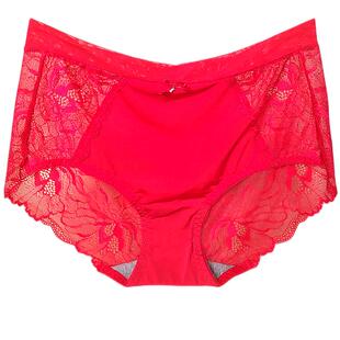 彩田花仙子网纱蕾丝性感中腰20963冰丝内裤平脚石墨烯氧护组合装