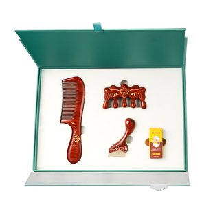 虞美人梳子犀角紫檀木梳套装高级感礼盒生日礼物送女朋友妈妈长辈