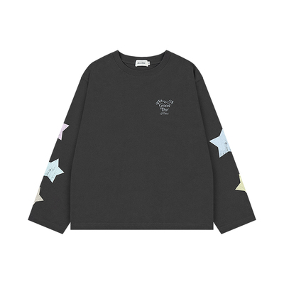 GOODBAI 'HAVE A GOOD DAY'五角星印花长袖T恤