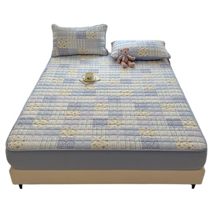 2025新款夹棉床笠单件皱皱纱防水床罩床垫保护罩床单套床套罩四季