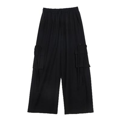 odbo/欧迪比欧松紧腰大口袋工装裤女春夏新品宽松时尚阔腿裤直筒