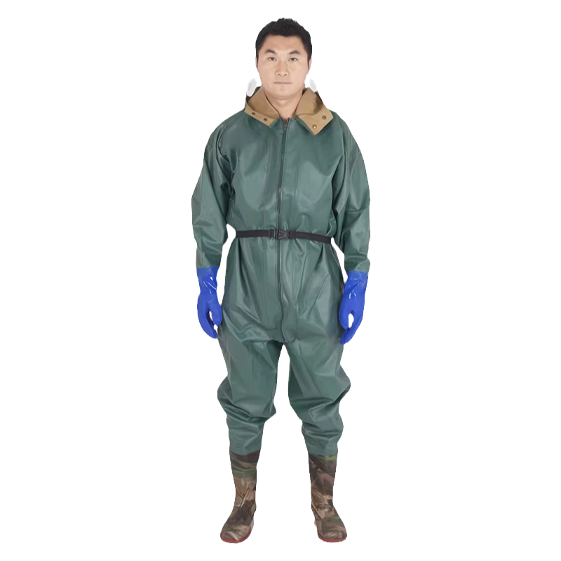 全身连体下水裤加厚钓捕鱼防水雨裤抓鱼雨衣防水服涉水叉挖藕皮裤