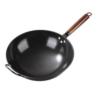 梦创章丘老式铁锅家用炒菜锅无涂层炒锅燃气灶专用不粘锅纯手工锅