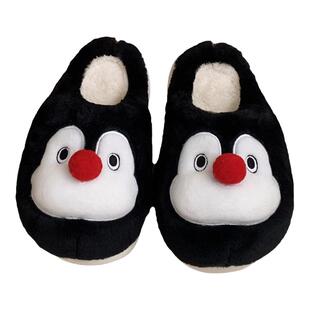 细细条 趣味ins企鹅棉拖鞋男女冬学生可爱卡通保暖毛绒家居鞋情侣